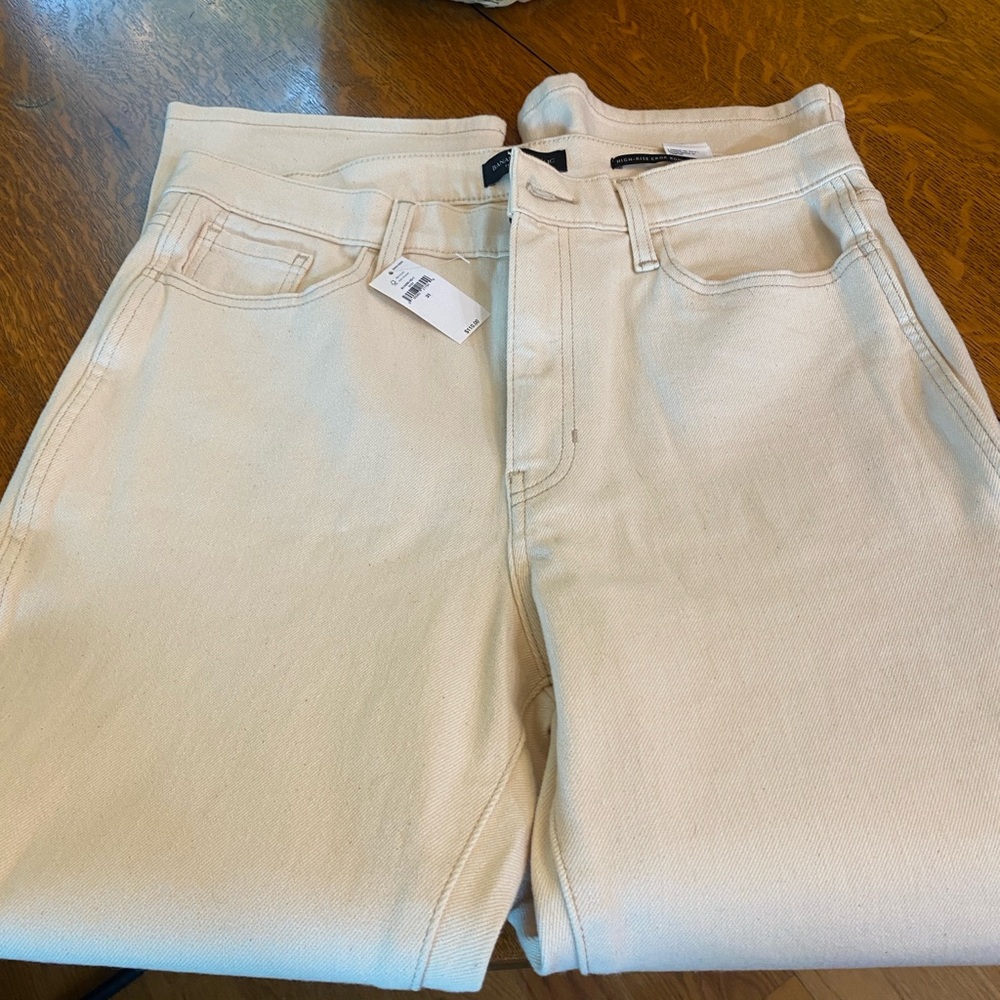 Banana Republic Cream Cropped Boot Jeans